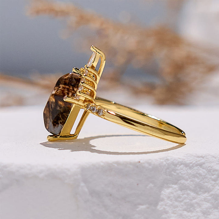 FREE Today: "Purification Stone" Salt and Pepper Kite Herkimer Diamond Engagement Ring - image 10