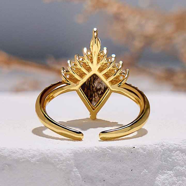 FREE Today: "Purification Stone" Salt and Pepper Kite Herkimer Diamond Engagement Ring - image 11