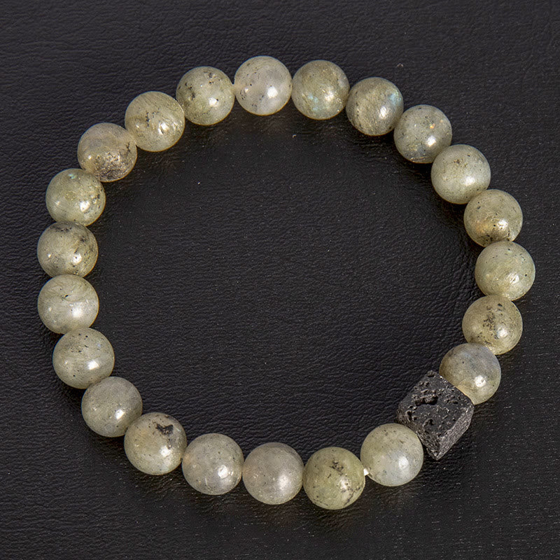 Olivenorma Cube Cut Lava Stone Beaded Bracelet - Grey Labradorite - image 66