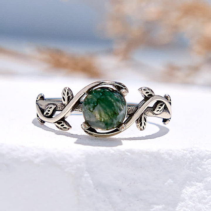 Olivenorma "Waterweed Dream" - Moss Agate Ring - Moss Agate - image 0