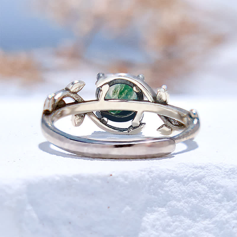 Olivenorma "Waterweed Dream" - Moss Agate Ring - image 3