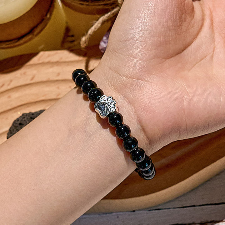 Olivenorma Natural Stone Beaded Dog Paw Pendant Bracelet - image 2