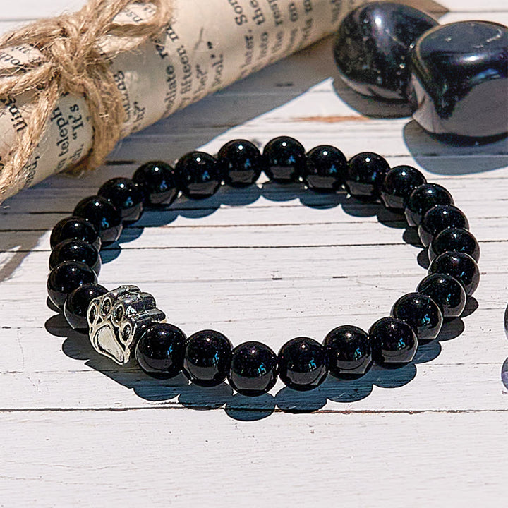 Olivenorma Natural Stone Beaded Dog Paw Pendant Bracelet - image 3