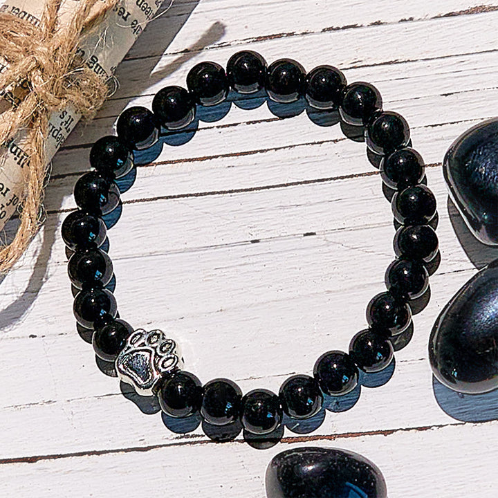 Olivenorma Natural Stone Beaded Dog Paw Pendant Bracelet - image 4