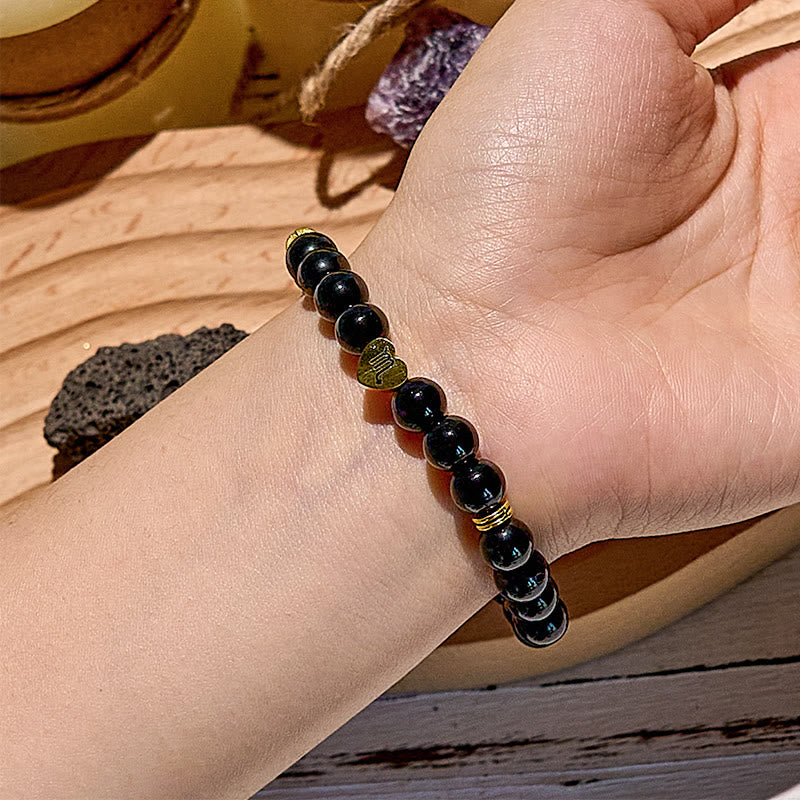 Olivenorma Natural Obsidian Zodiac Beaded Bracelet - image 2