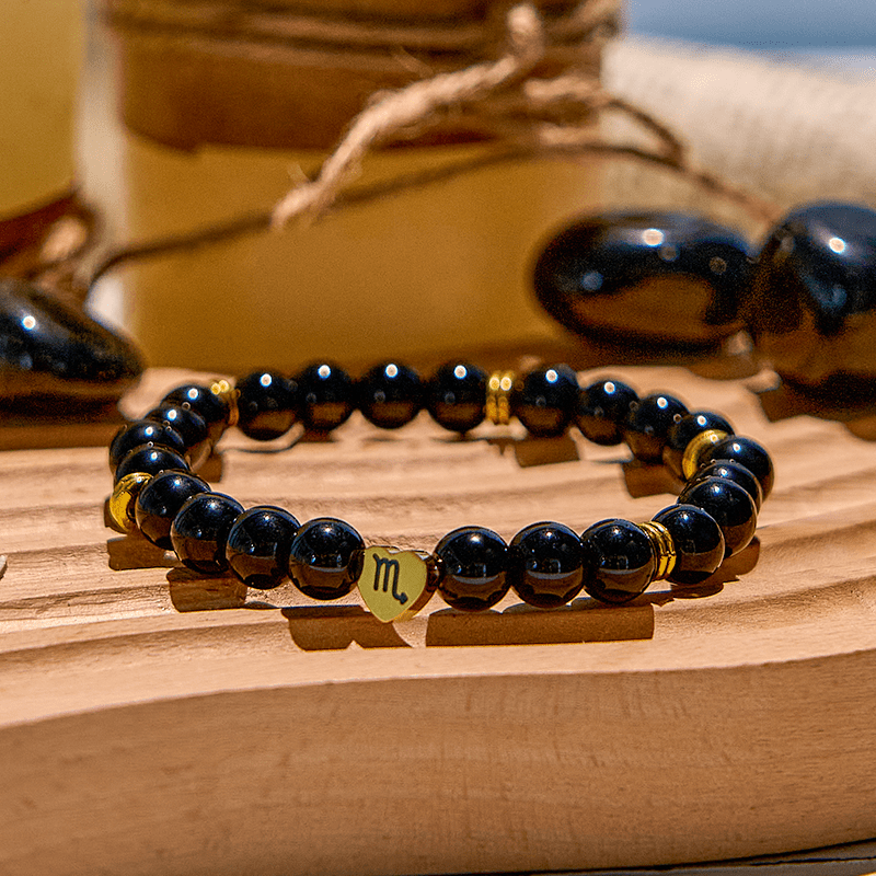 Olivenorma Natural Obsidian Zodiac Beaded Bracelet - image 1