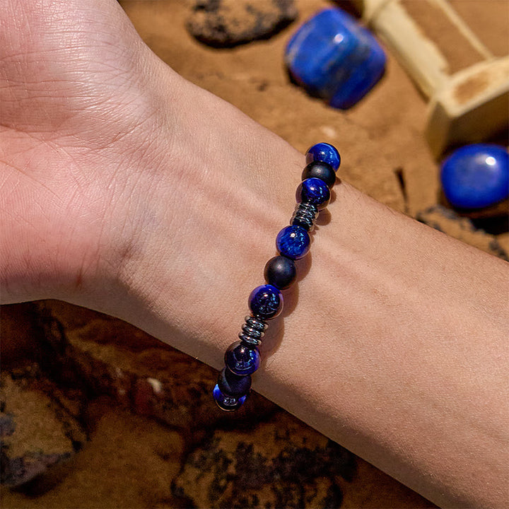 Olivenorma Natural Tiger Eye Hematite Beaded Bracelet - image 1