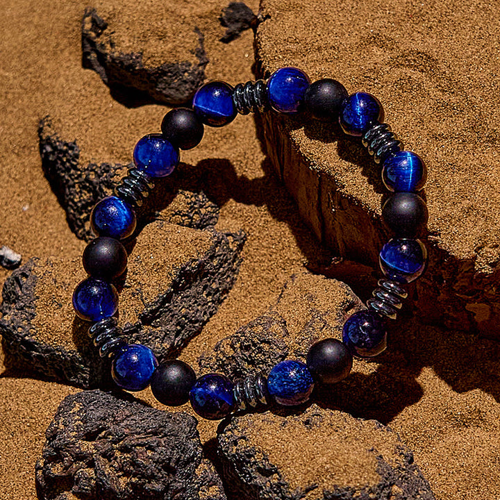 Olivenorma Natural Tiger Eye Hematite Beaded Bracelet - image 4
