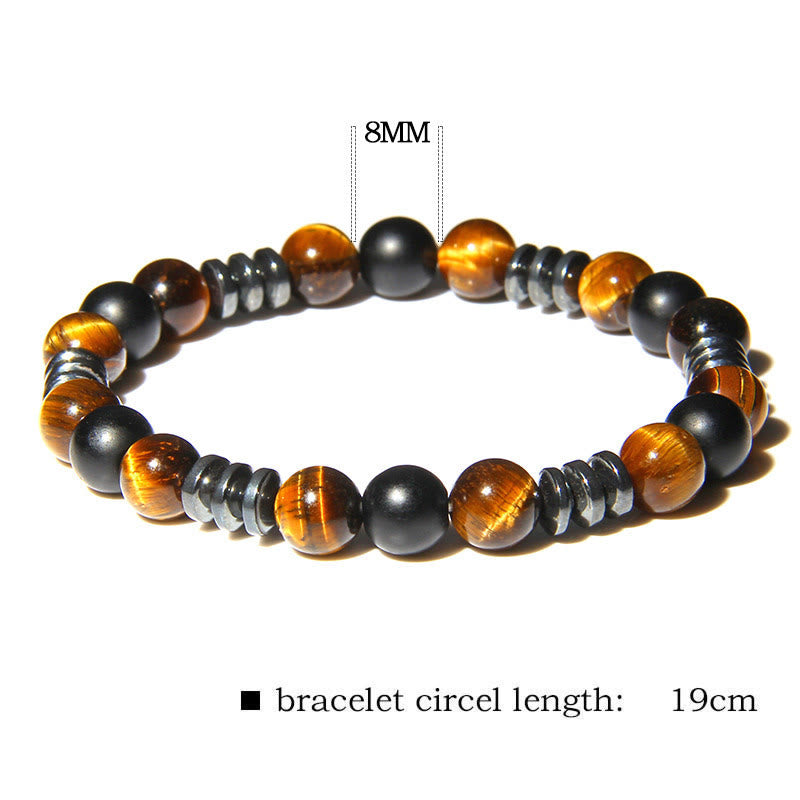 Olivenorma Natural Tiger Eye Hematite Beaded Bracelet - image 16