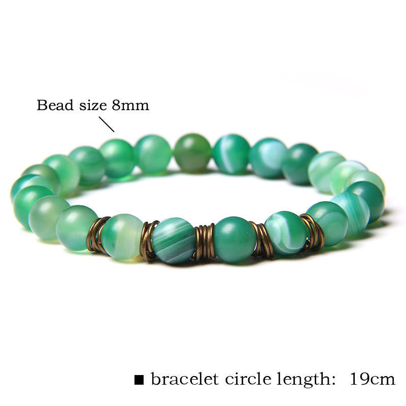 Olivenorma Natural Stone Beaded Gold Copper Wire Bracelet - image 17