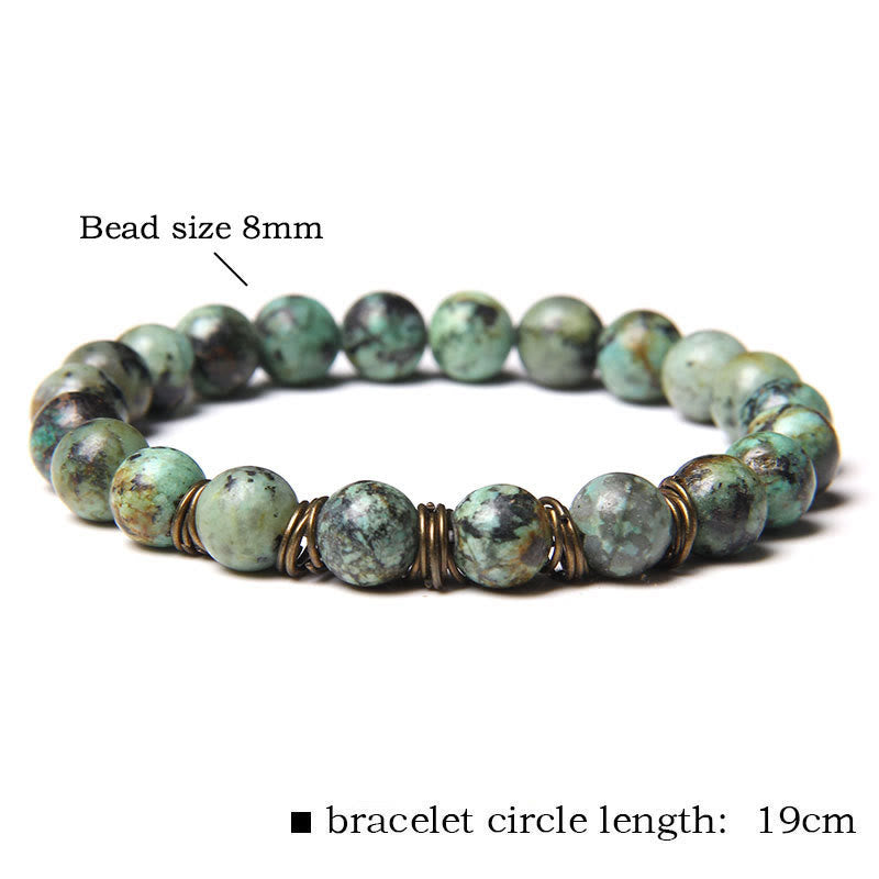 Olivenorma Natural Stone Beaded Gold Copper Wire Bracelet - image 11