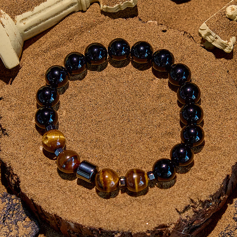 Olivenorma Hematite Tiger Eye Obsidian Beaded Bracelet - image 4