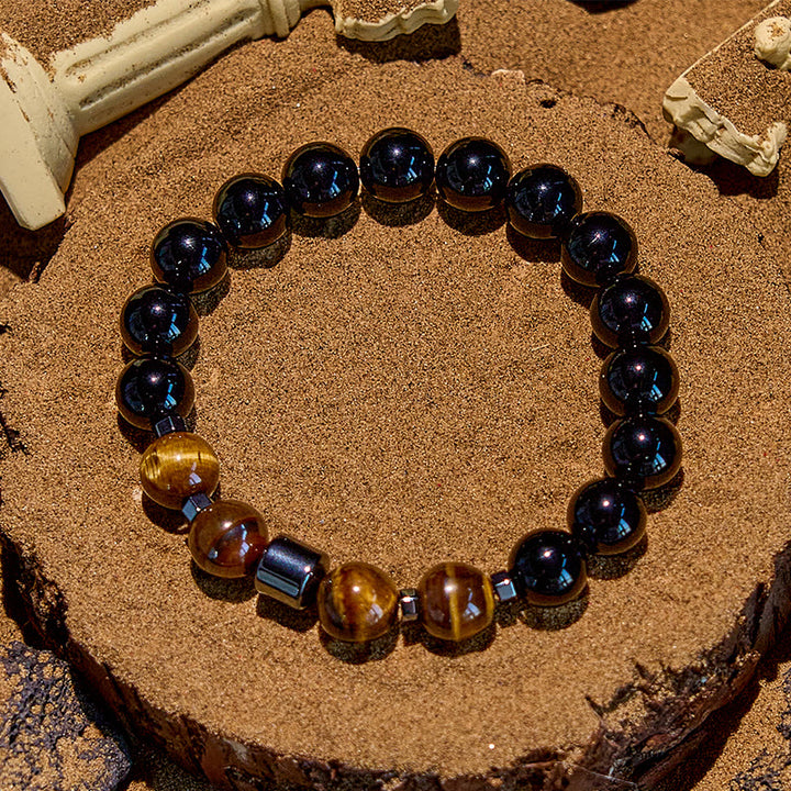 Olivenorma Hematite Tiger Eye Obsidian Beaded Bracelet - image 4