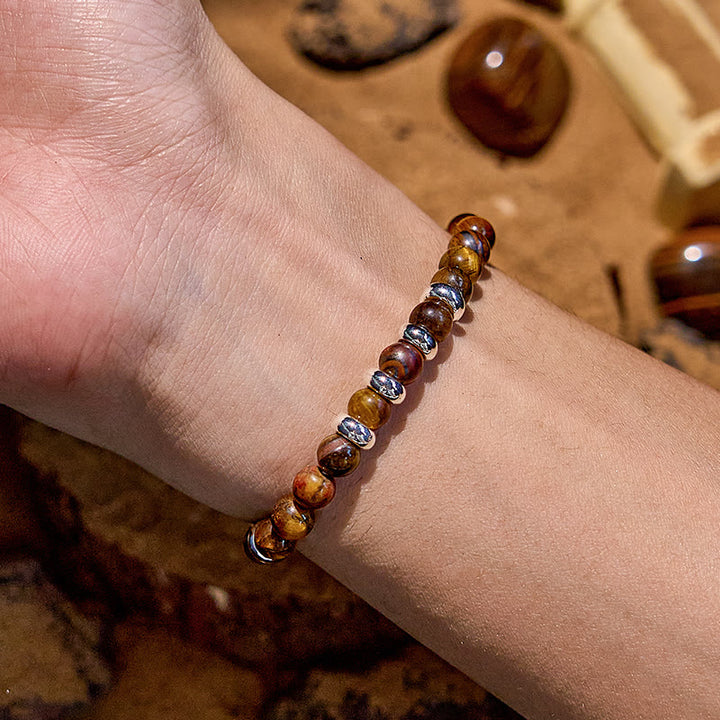 Olivenorma 6mm Natural Stone Beaded Bracelet - image 1