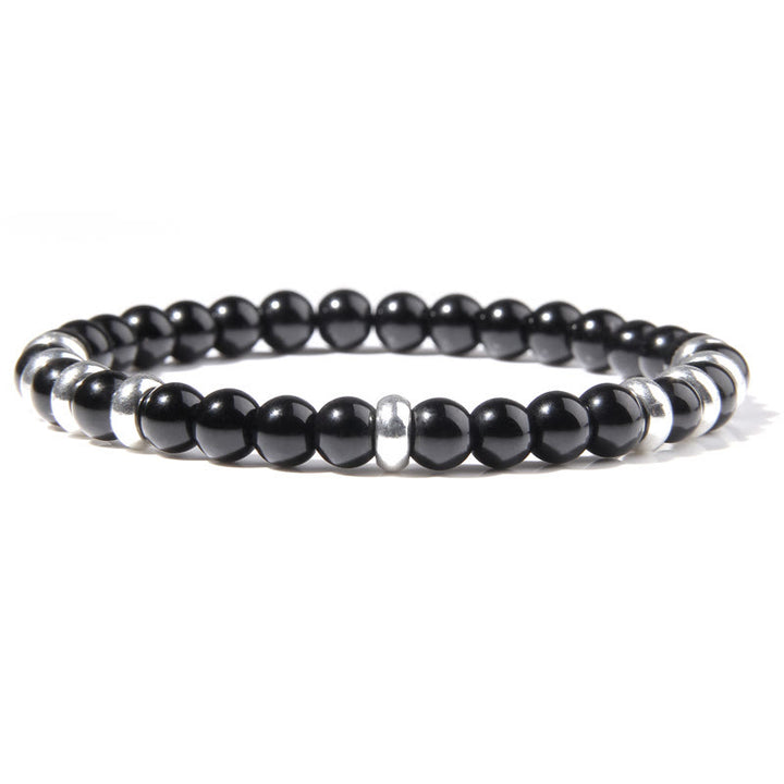 Olivenorma 6mm Natural Stone Beaded Bracelet - Obsidian - image 9