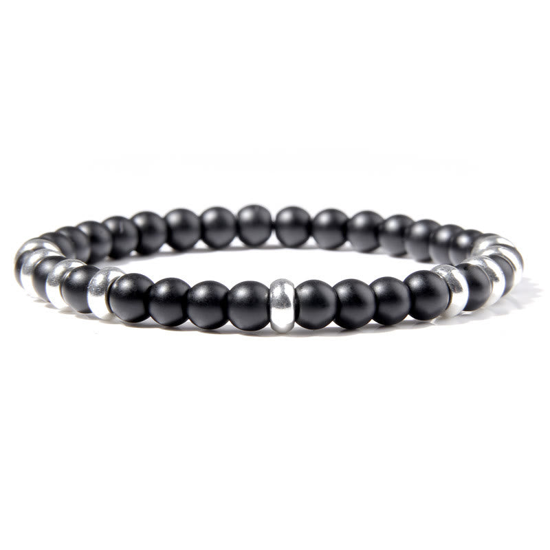 Olivenorma 6mm Natural Stone Beaded Bracelet - Black Onyx - image 6