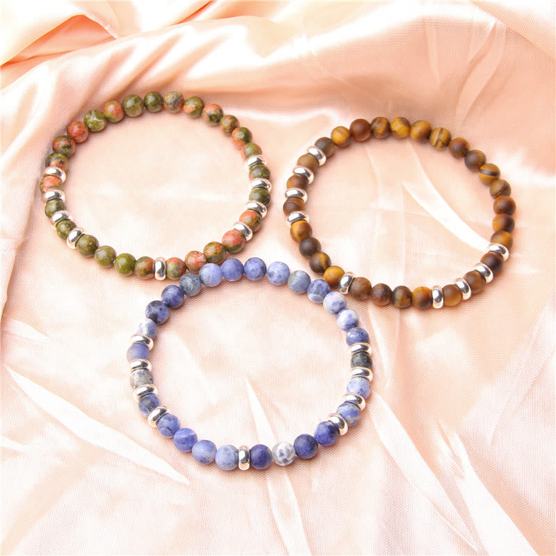 Olivenorma 6mm Natural Stone Beaded Bracelet - image 14