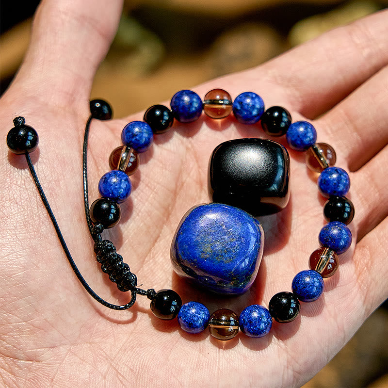 Olivenorma 8mm Natural Stone Beaded Drawstring Bracelet - image 2