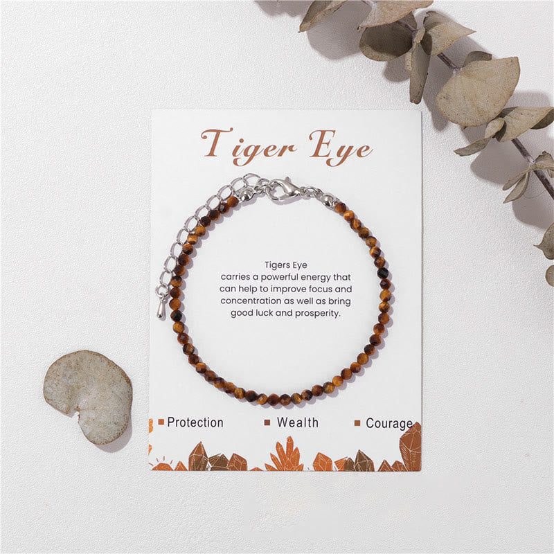 Olivenorma 3mm Natural Stone Faceted Beads Bracelet - image 29