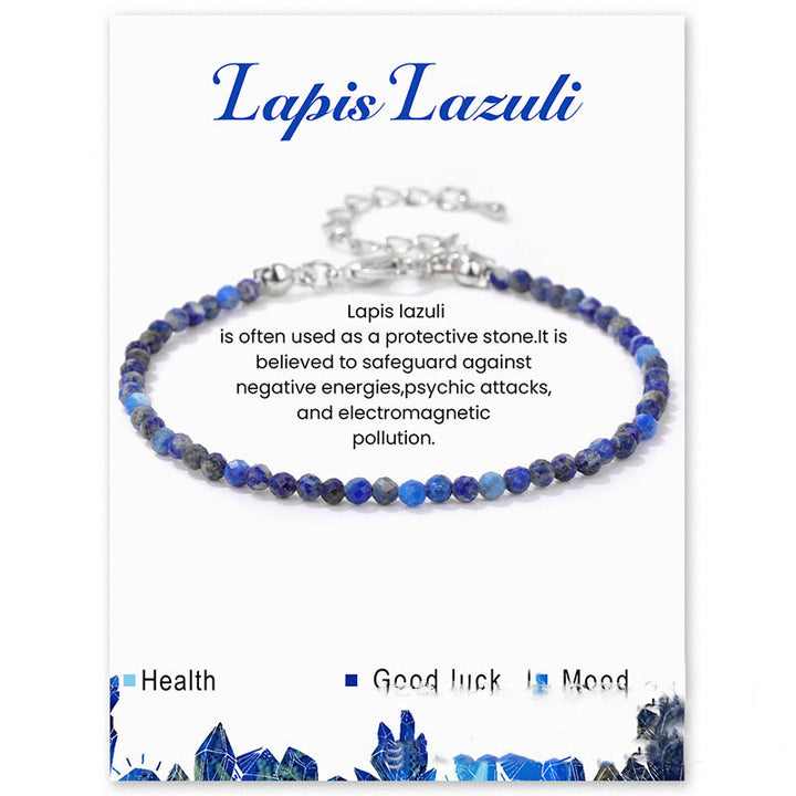 Olivenorma 3mm Natural Stone Faceted Beads Bracelet - Lapis Lazuli - image 20