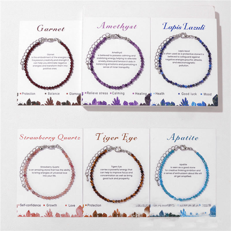 Olivenorma 3mm Natural Stone Faceted Beads Bracelet - image 33