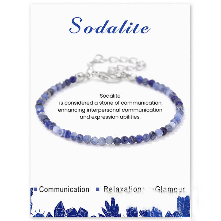 Olivenorma 3mm Natural Stone Faceted Beads Bracelet - Sodalite - image 26