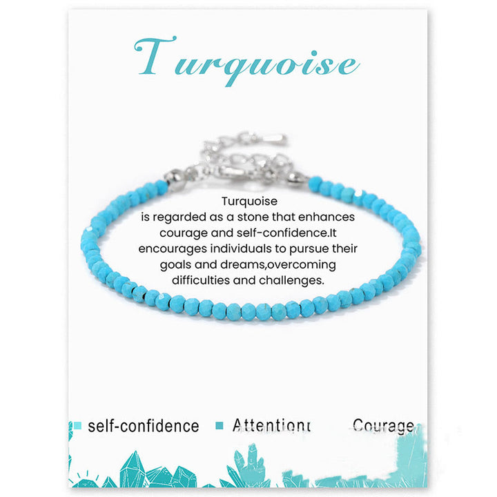 Olivenorma 3mm Natural Stone Faceted Beads Bracelet - Turquoise - image 31