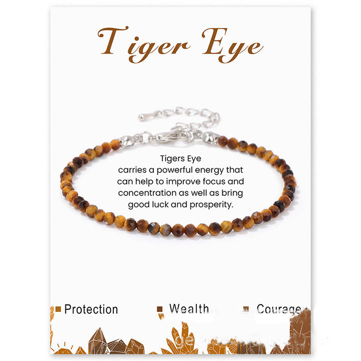 Olivenorma 3mm Natural Stone Faceted Beads Bracelet - Tiger Eye - image 28