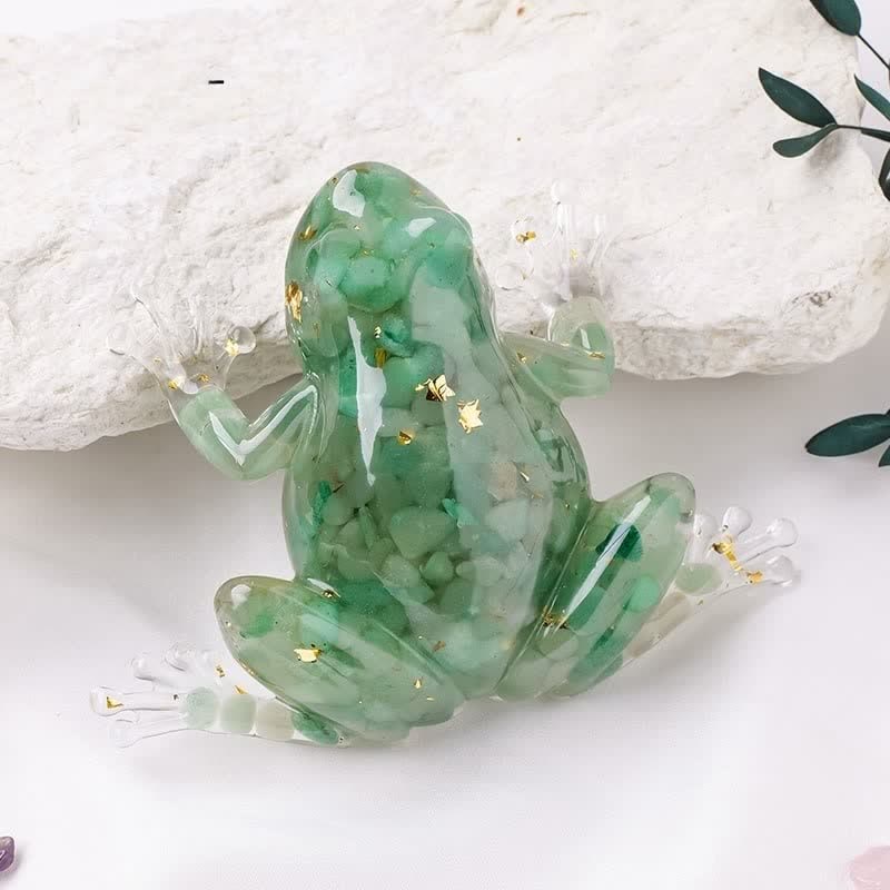 Olivenorma Crystal Resin Frog Ornament For Energy Cleansing And Harmony Gemstone Decoration - Green Aventurine - image 42