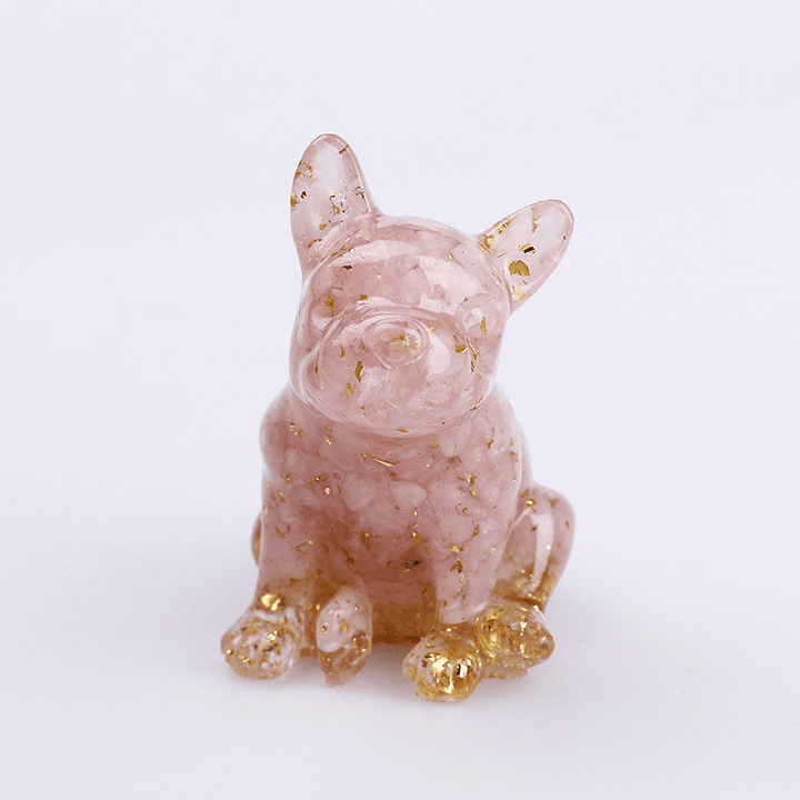 Olivenorma Crystal French Bulldog Gemstone Decoration - Rose Quartz - image 35