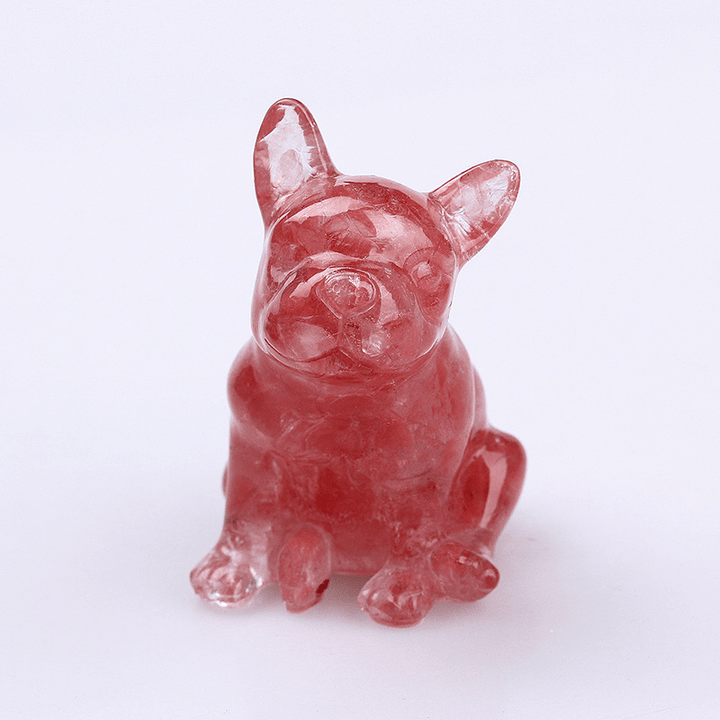 Olivenorma Crystal French Bulldog Gemstone Decoration - Strawberry Quartz - image 41