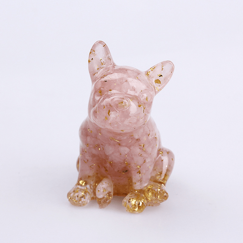 Olivenorma Crystal French Bulldog Gemstone Decoration - Rose Quartz - image 35