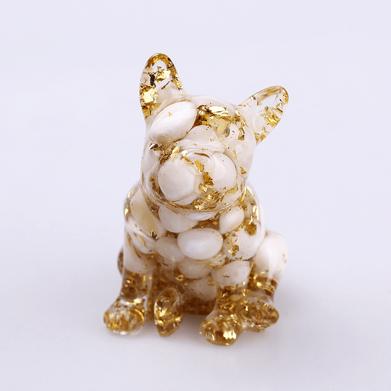 Olivenorma Crystal French Bulldog Gemstone Decoration - White Narce - image 24