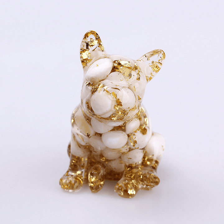 Olivenorma Crystal French Bulldog Gemstone Decoration - White Narce - image 24