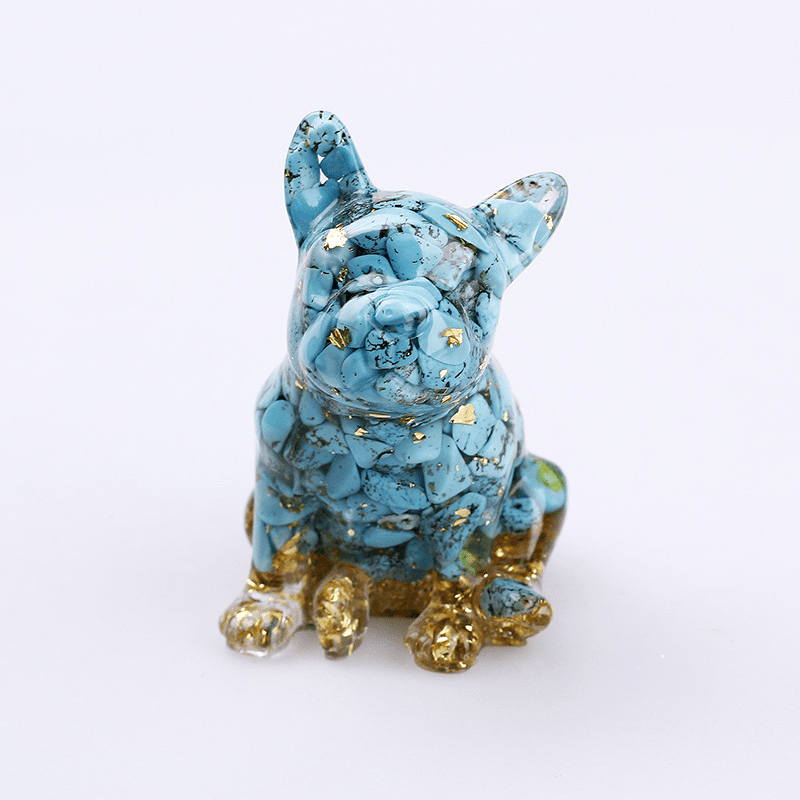 Olivenorma Crystal French Bulldog Gemstone Decoration - Turquoise - image 33