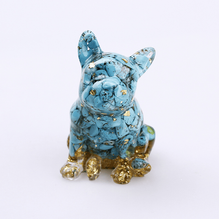 Olivenorma Crystal French Bulldog Gemstone Decoration - Turquoise - image 33