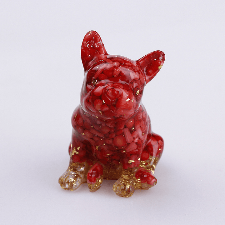 Olivenorma Crystal French Bulldog Gemstone Decoration - Red Agate - image 28