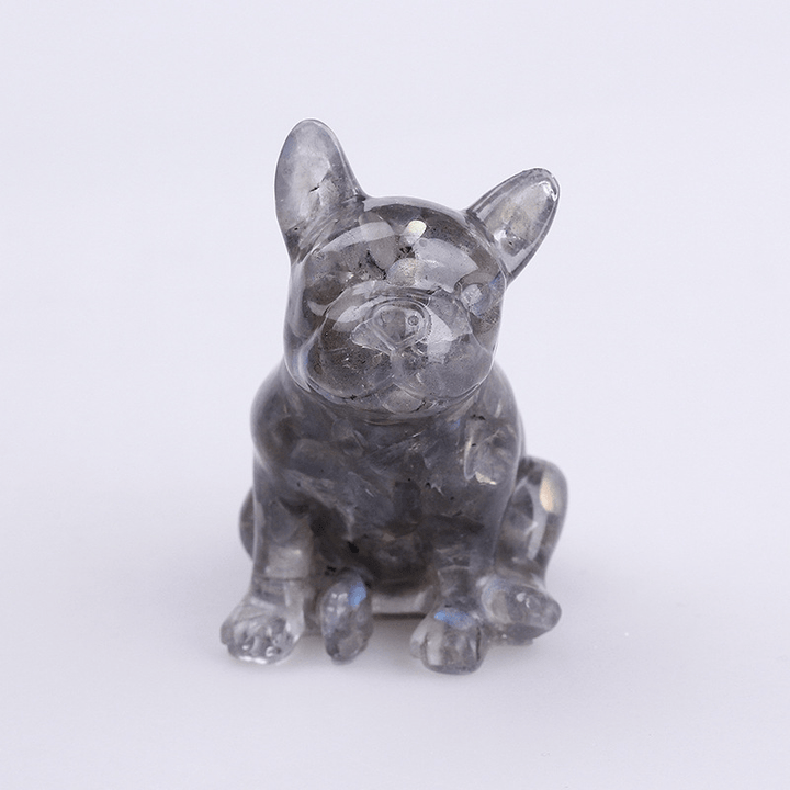 Olivenorma Crystal French Bulldog Gemstone Decoration - Labradorite - image 31