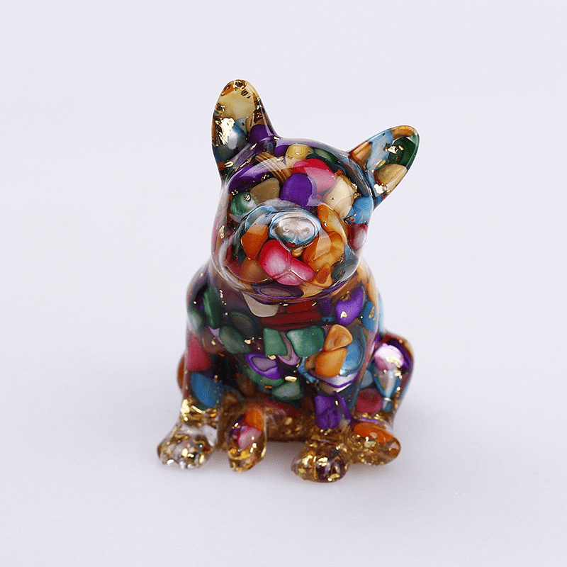 Olivenorma Crystal French Bulldog Gemstone Decoration - Colored Shells - image 27