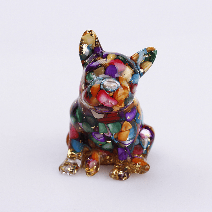 Olivenorma Crystal French Bulldog Gemstone Decoration - Colored Shells - image 27