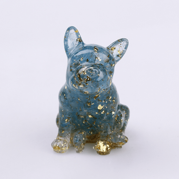 Olivenorma Crystal French Bulldog Gemstone Decoration - Aquamarine - image 20