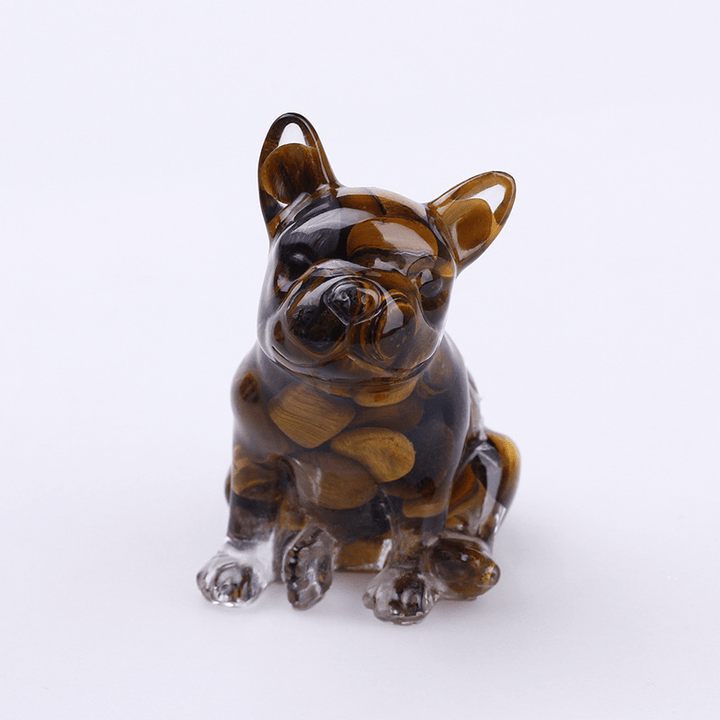 Olivenorma Crystal French Bulldog Gemstone Decoration - Tiger Eye - image 25