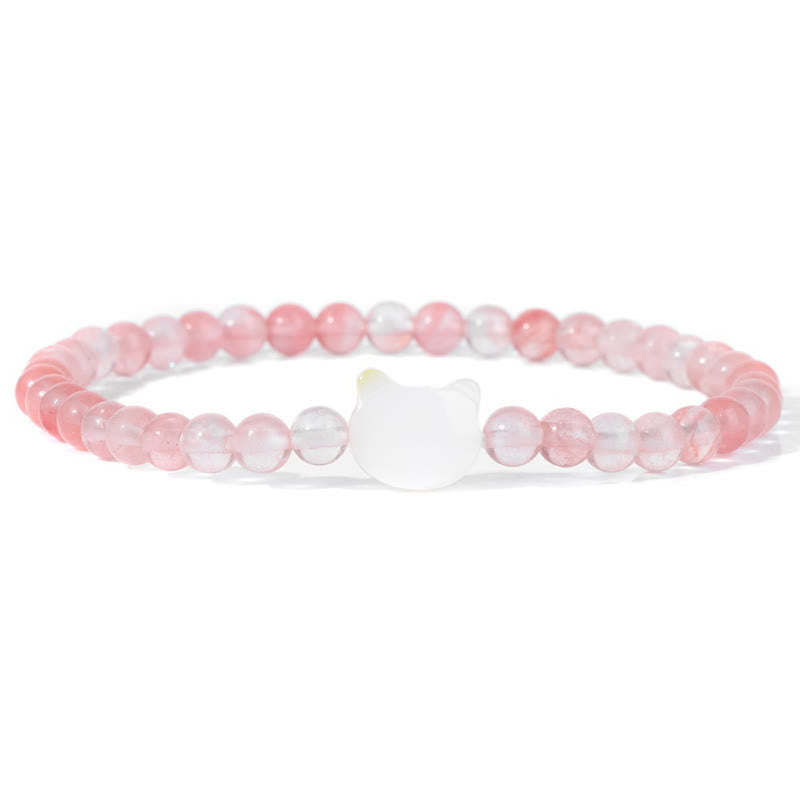 Olivenorma Nacre Kitten 4mm Natural Stone Beads Bracelet - Red Smelting Quartz - image 9
