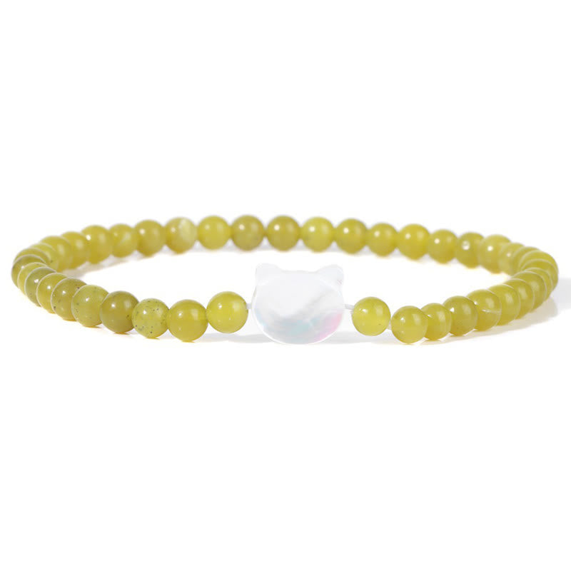 Olivenorma Nacre Kitten 4mm Natural Stone Beads Bracelet - Jade - image 71