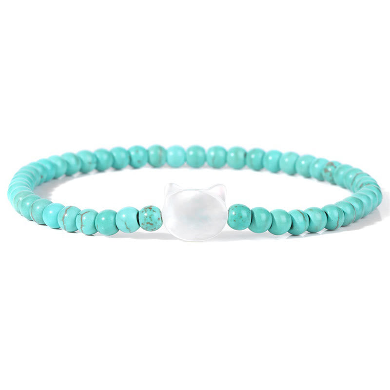 Olivenorma Nacre Kitten 4mm Natural Stone Beads Bracelet - Turquoise - image 36