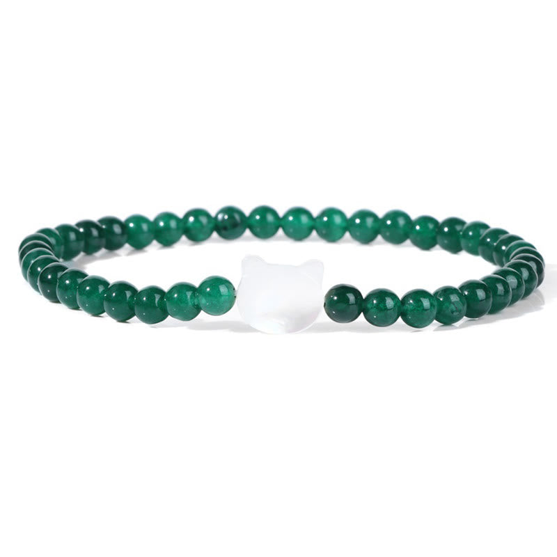 Olivenorma Nacre Kitten 4mm Natural Stone Beads Bracelet - Emerald - image 30