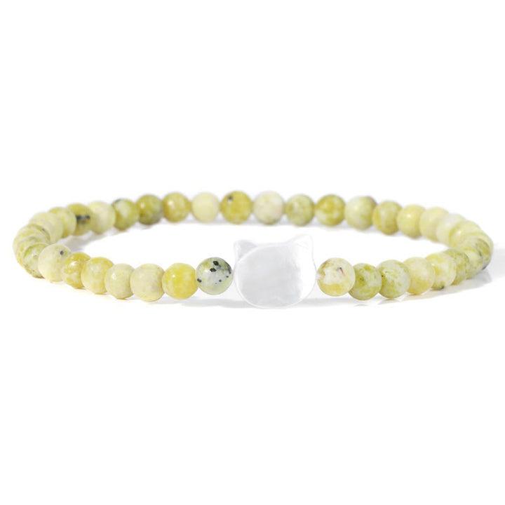 Olivenorma Nacre Kitten 4mm Natural Stone Beads Bracelet - Prehnite - image 73