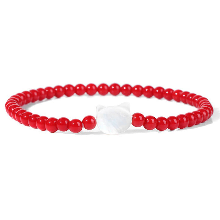 Olivenorma Nacre Kitten 4mm Natural Stone Beads Bracelet - Red Coral - image 69