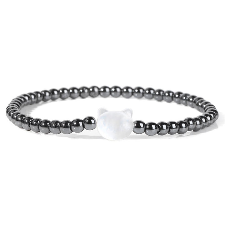 Olivenorma Nacre Kitten 4mm Natural Stone Beads Bracelet - Hematite - image 48