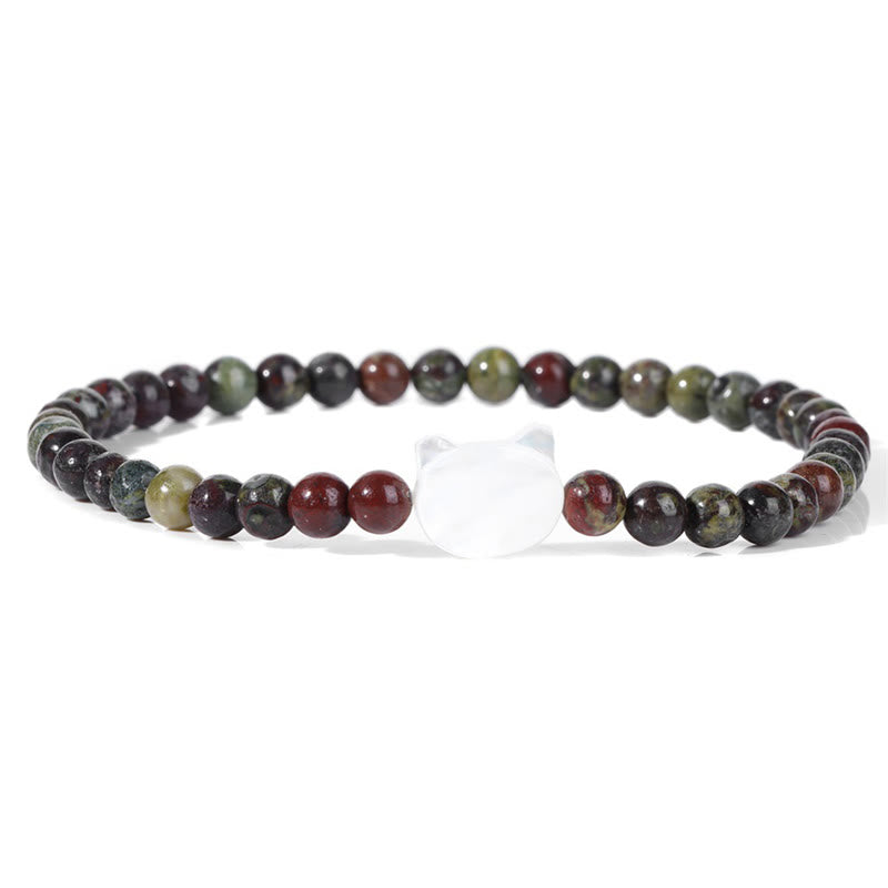 Olivenorma Nacre Kitten 4mm Natural Stone Beads Bracelet - Dragon Blood Stone - image 60